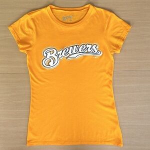 Milwaukee Brewers Yellow T Shirt Small